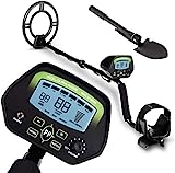 INTEY - Pantalla '9,8' LCD Detector De Metales Tres Reconocimiento De Audio detectores de metal Impermeable Con Un Pala Plegable Por Regalo